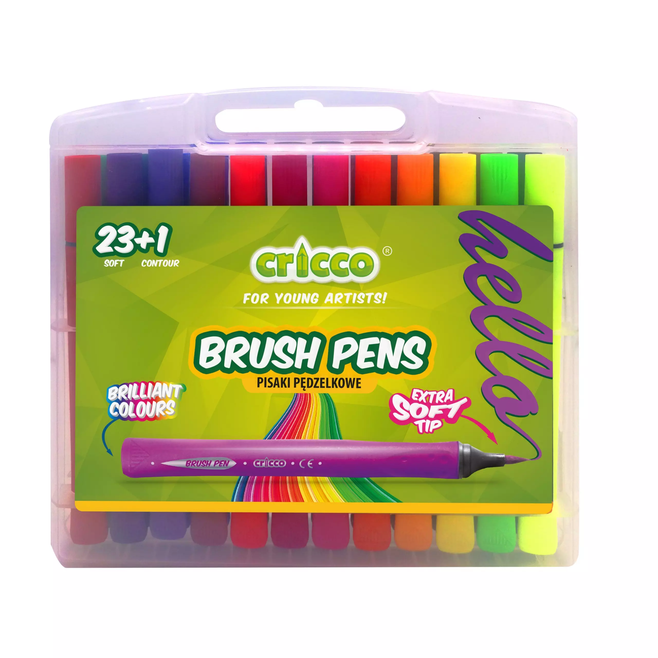 Pisaki pędzelkowe 24 kolory CRICCO - Papiernicze i szkolne