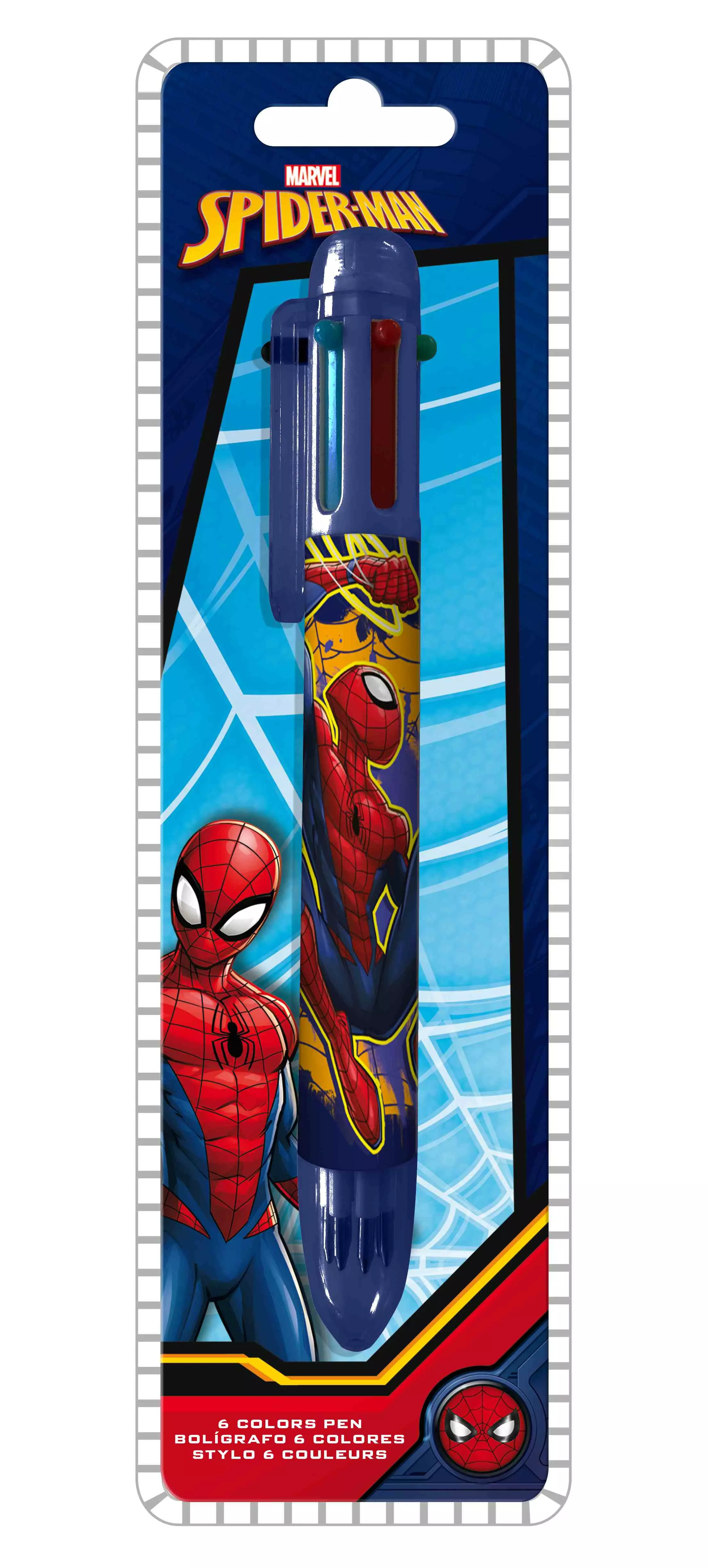 Długopis Spiderman 6 kolorów SP50070 - Papiernicze i szkolne