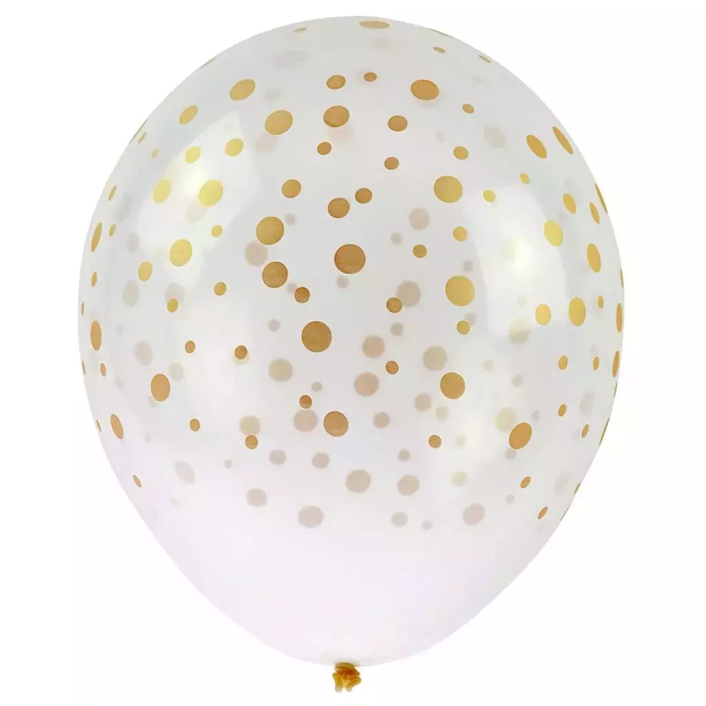 Balony transparentne z nadrukiem konfetti 30cm 5sz - Papiernicze i szkolne