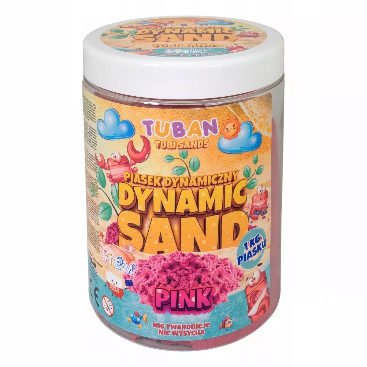 Piasek dynamiczny 1 kg, różowy - Zabawki