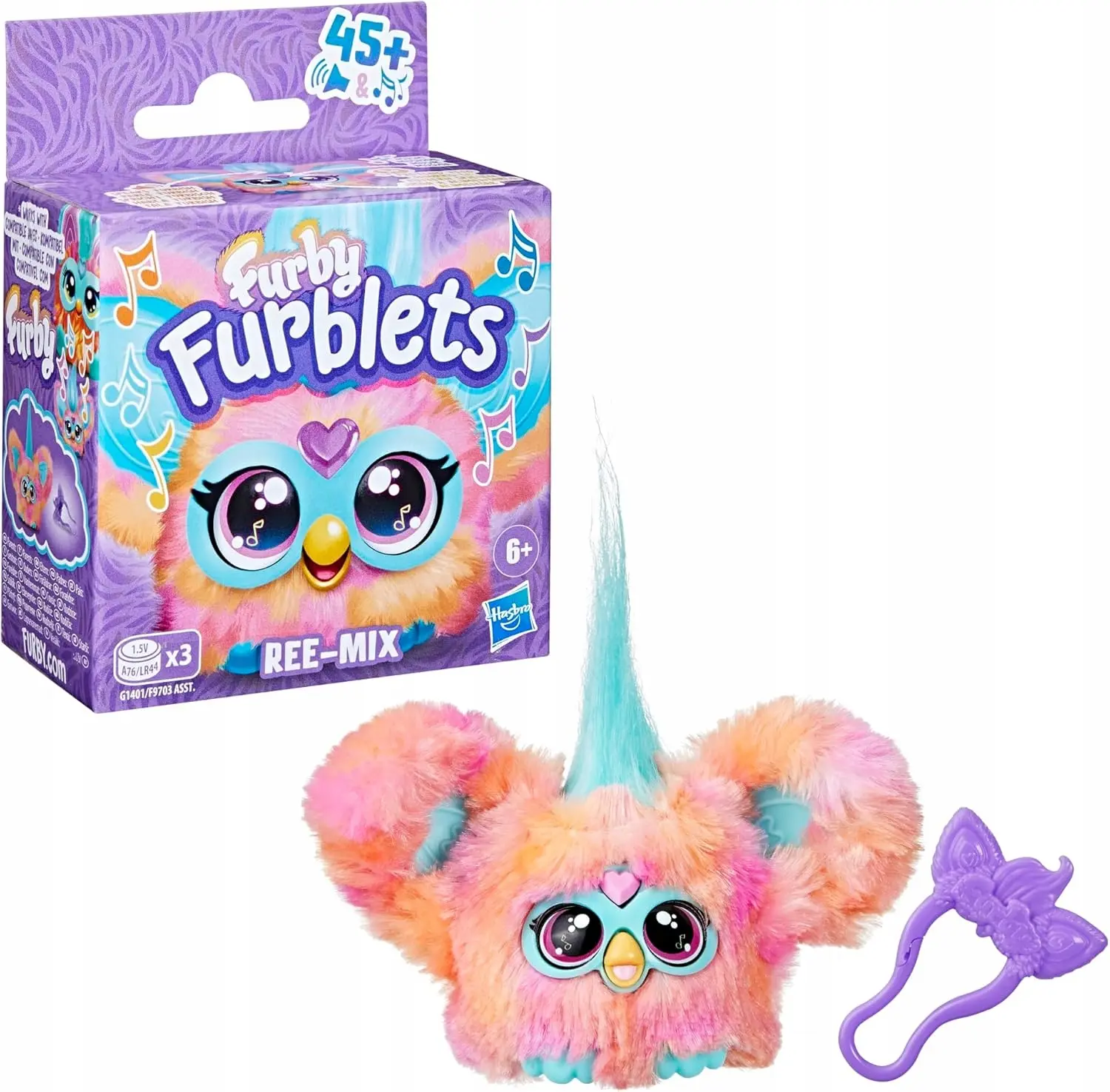 Furby - Furblets Maskotka interaktywna brelok Ree-Mix G1401 - Zabawki