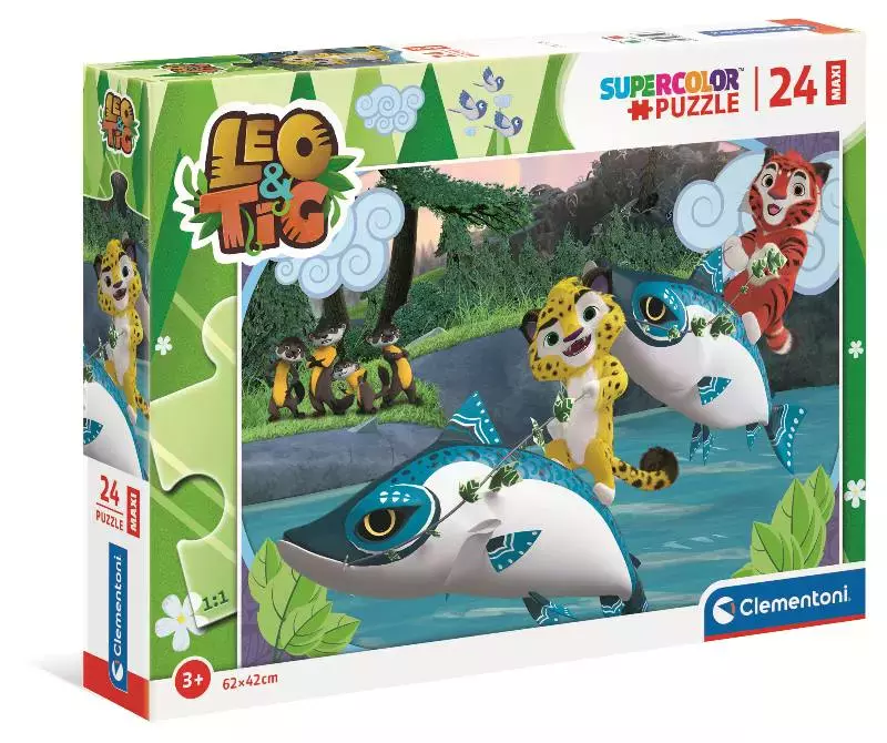 Puzzle maxi 24 elementy. Supercolor. Leo i Tig - Puzzle