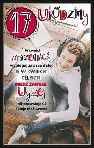 Kartka okolicznościowa Urodziny 17 U95 - Papiernicze i szkolne