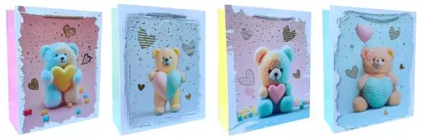 Torebka ozdobna prezentowa 3x41,5x12cm JP 969A mix cena za 1 szt - Papiernicze i szkolne