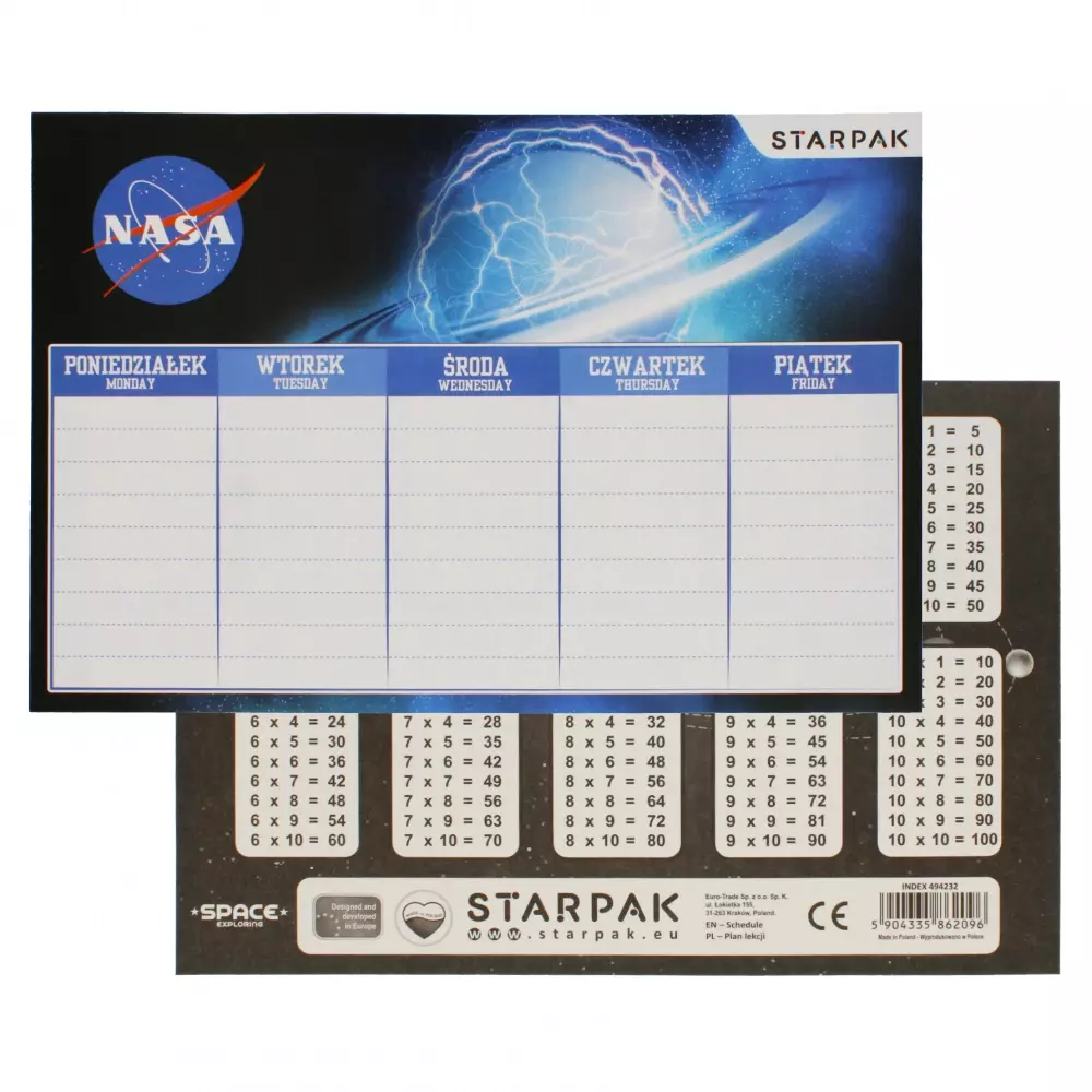 Plan Lekcji Tabl Mnoz A5 Nasa Starpak Pb25/750 - Papiernicze i szkolne