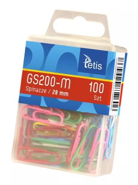 Spinacze okrągłe kolor 28mm 100szt A'12 TETIS - Papiernicze i szkolne