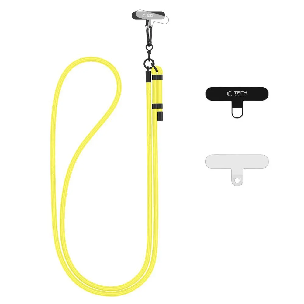 Tech-Protect C1S Rope Crossbody Strap Neon YELLOW/BLACK - Elektronika i akcesoria