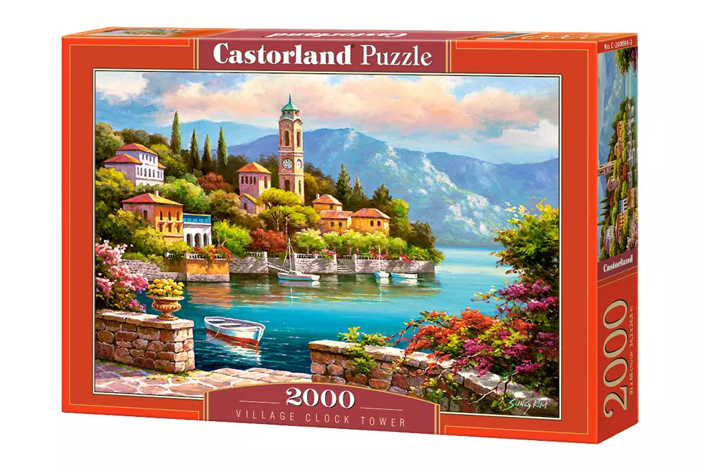 Puzzle 2000 elementów. Village Clock Tower - Puzzle