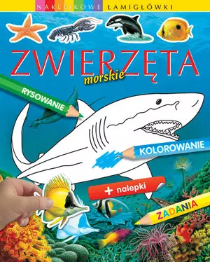 Naklejkowe łamigłówki. Zwierzęta morskie - Książki