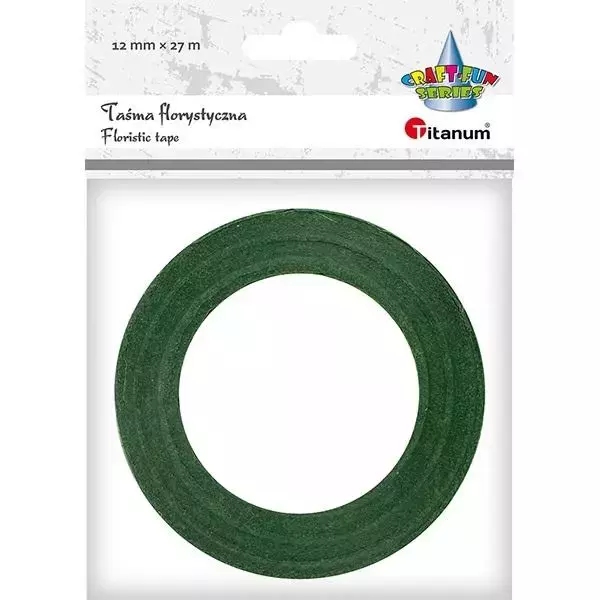 Taśma florystyczna 12mm 27m ciemnozielona - Książki