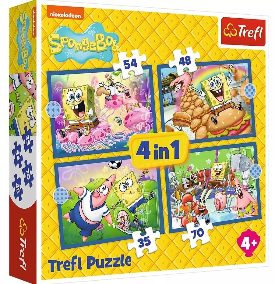 Puzzle 4w1 Podwodne życie SpongeBoba TREFL - Puzzle