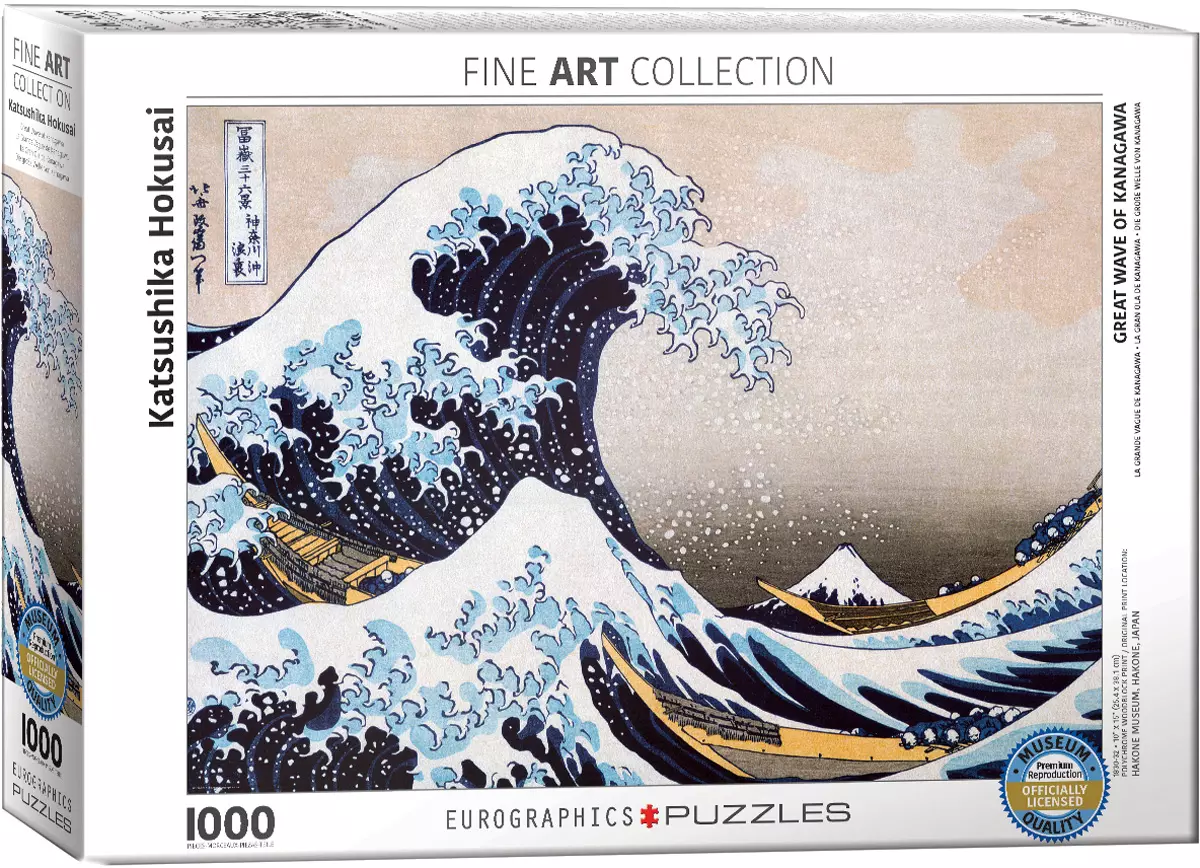 Puzzle 1000 elementów. Wielka fala Kanagawa, Hokusai Katsushika - Puzzle