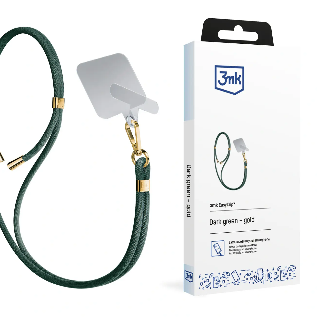 Smycz do smartfona 3mk EasyClip - zielona - Elektronika i akcesoria