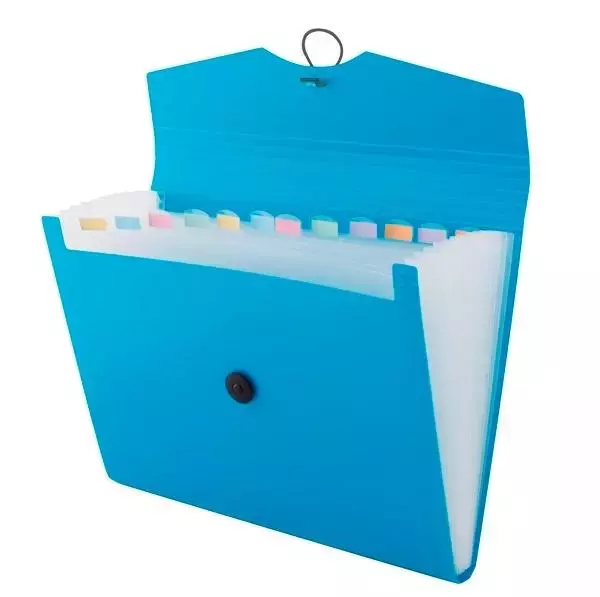 Teczka A4 12 przegródek niebieska D.RECT - Papiernicze i szkolne