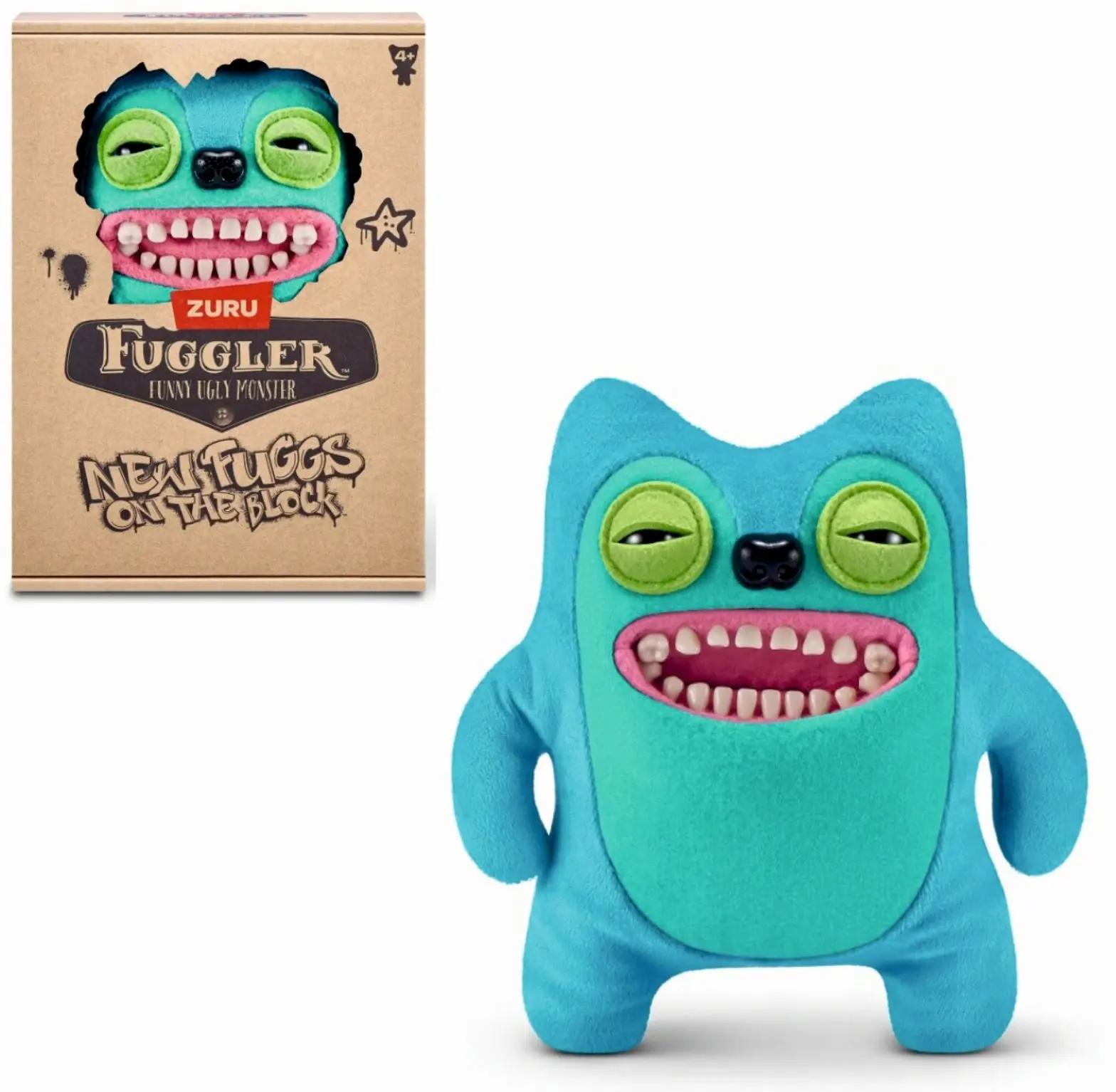 MASKOTKA FUGGLER New Fuggs on The Block ZABAWNY PLUSZOWY Potworek Blue 22cm - Zabawki