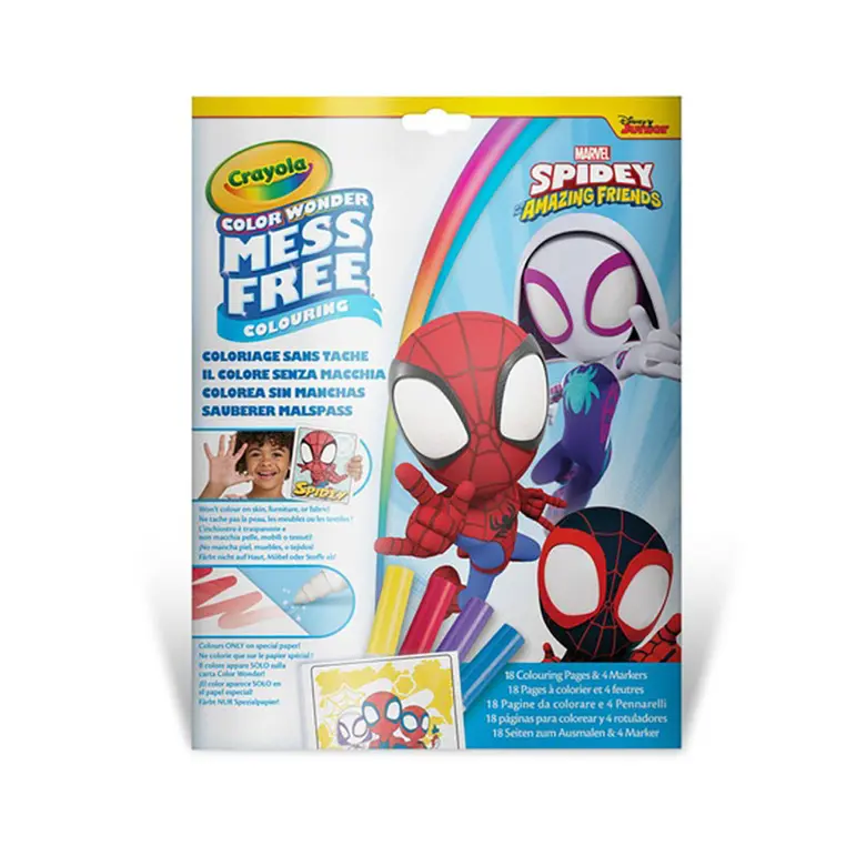 Crayola Kolorowanka dla dzieci i 4 niebrudzące magiczne flamastry Color Wonder Mess Free Spidey i super-kumple 3+ - Książki