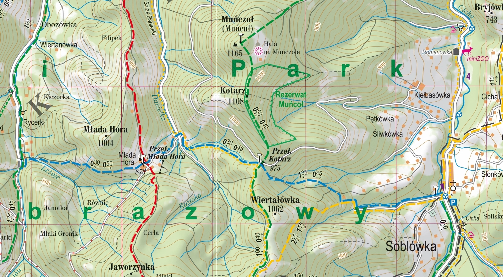 Beskid Żywiecki laminowana mapa turystyczna 1:50 000 - Książki