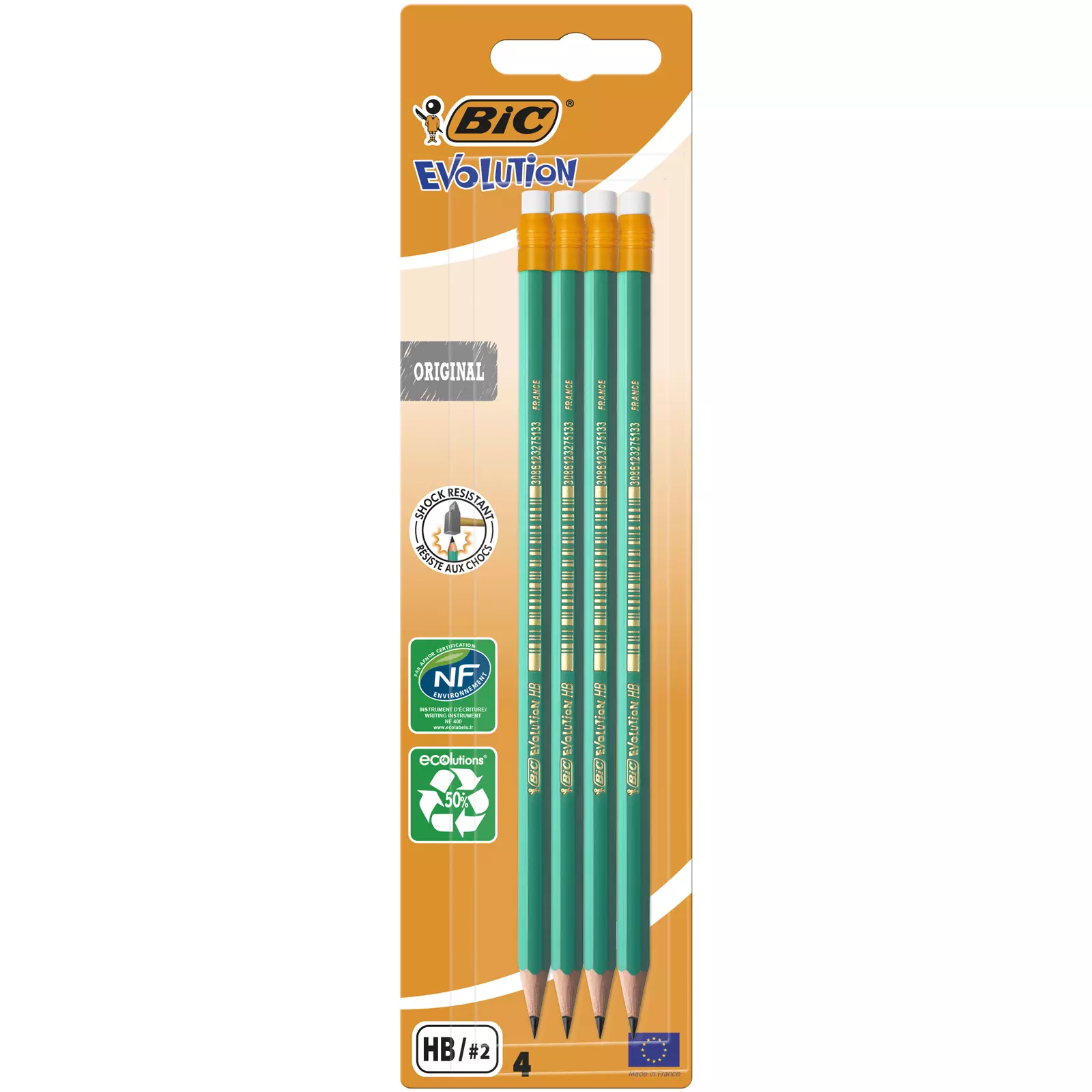 Ołówek Evolution Eco z gumką (4 sztuki) - Papiernicze i szkolne