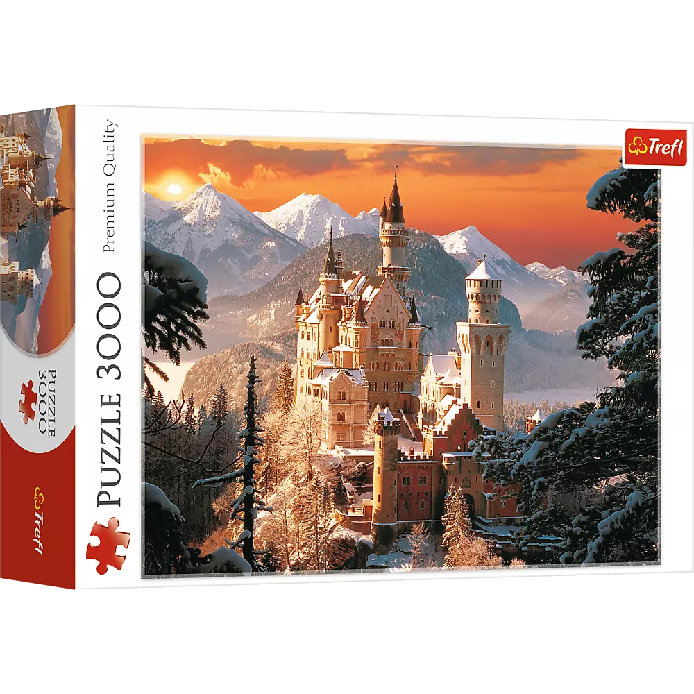 Puzzle 3000 elementów. Zimowy zamek Neuschwanstein - Puzzle