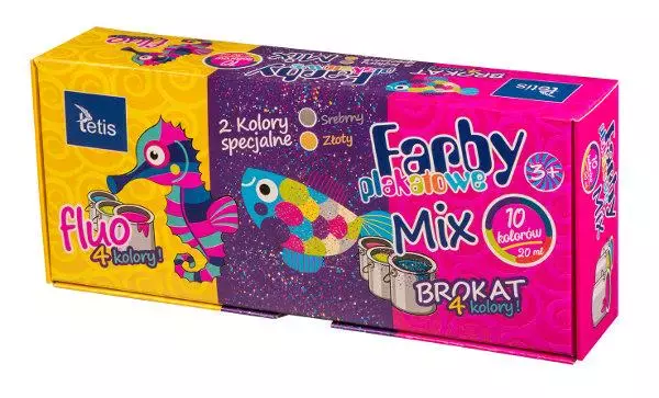 Farby plakatowe 10kol 20ml Tetis - Papiernicze i szkolne