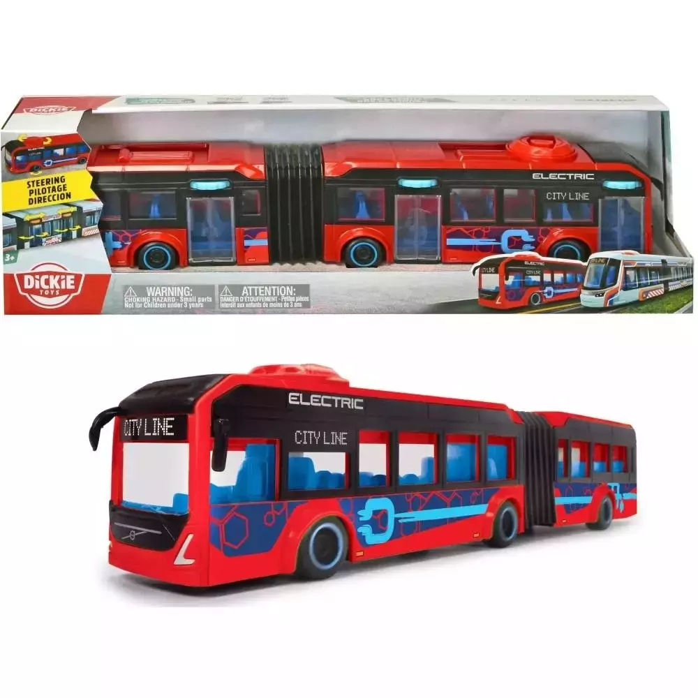 Autobus przegubowy czerwony Volvo 40cm - Zabawki
