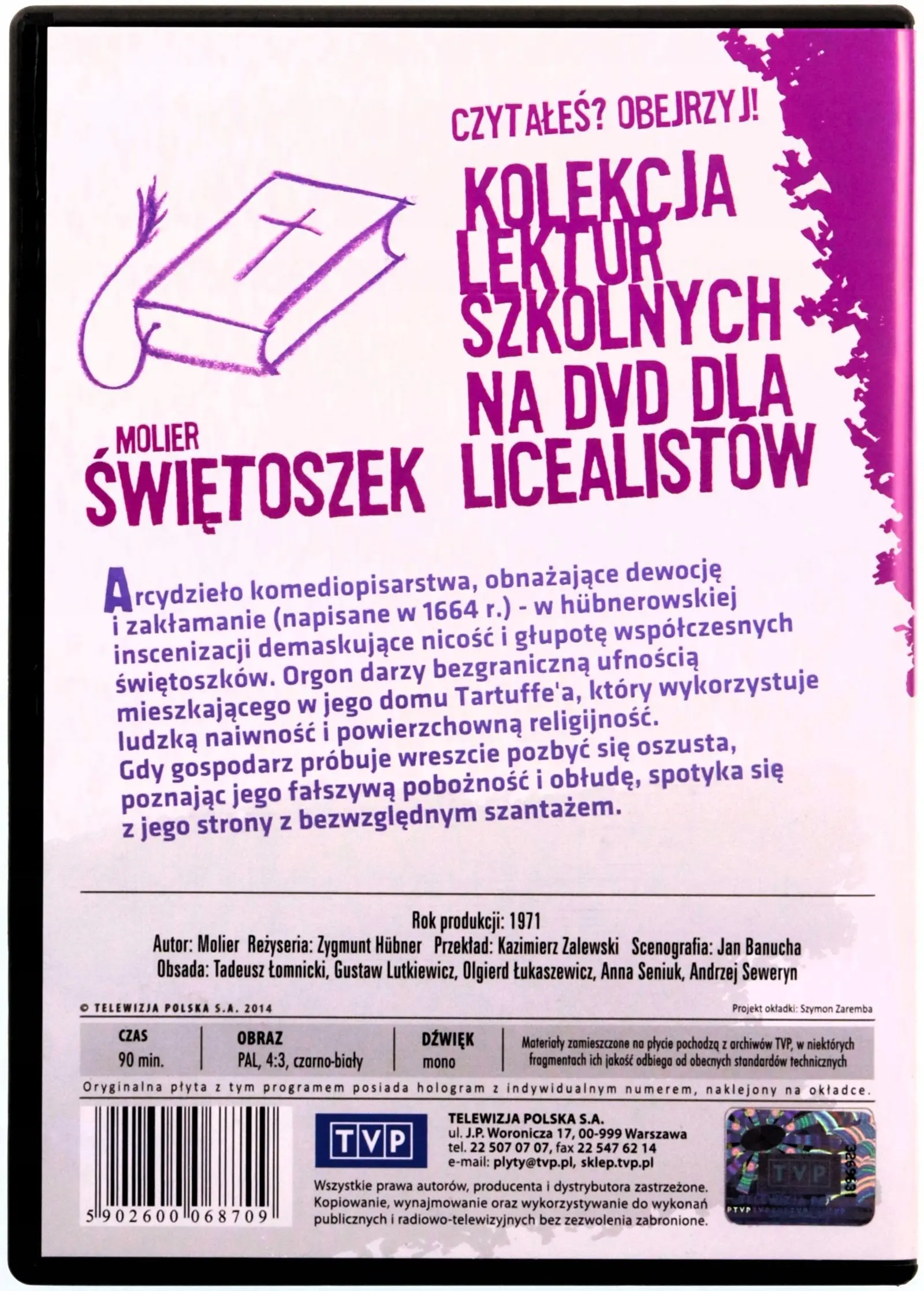 Kolekcja lektur szkolnych. Świętoszek, płyta DVD - Filmy