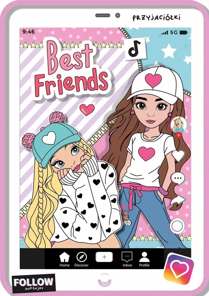 Best friends - kolorowanka z naklejkami - Książki