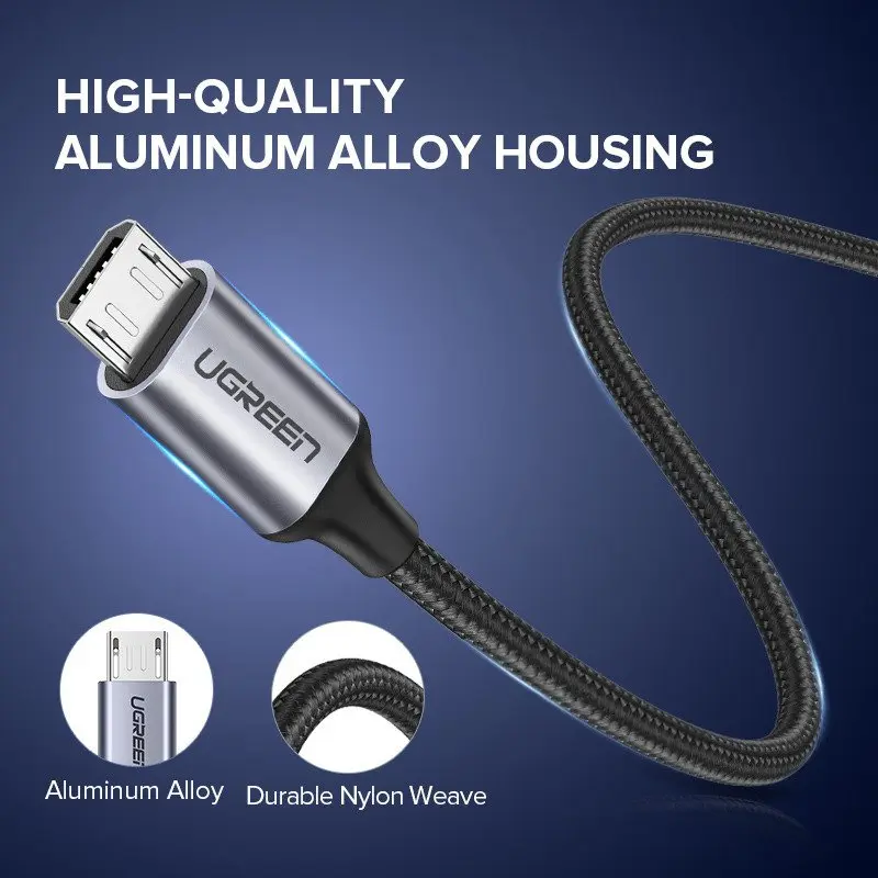 Kabel UGREEN US290 USB-A-micro USB 1.5m (czarny) - Elektronika i akcesoria