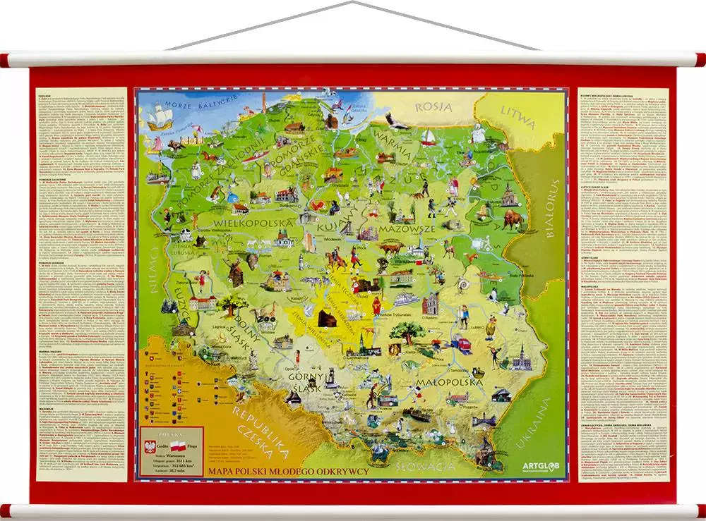 Mapa ścienna. Polska młodego odkrywcy, 58.0 x 38.0 cm - Papiernicze i szkolne