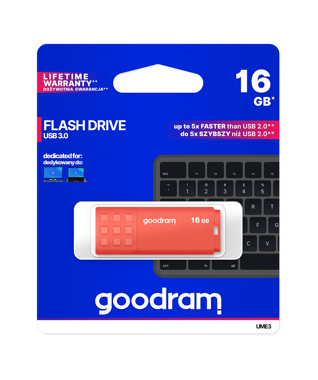 Pendrive Goodram USB 3.2 16GB pomarańczowy - Elektronika i akcesoria