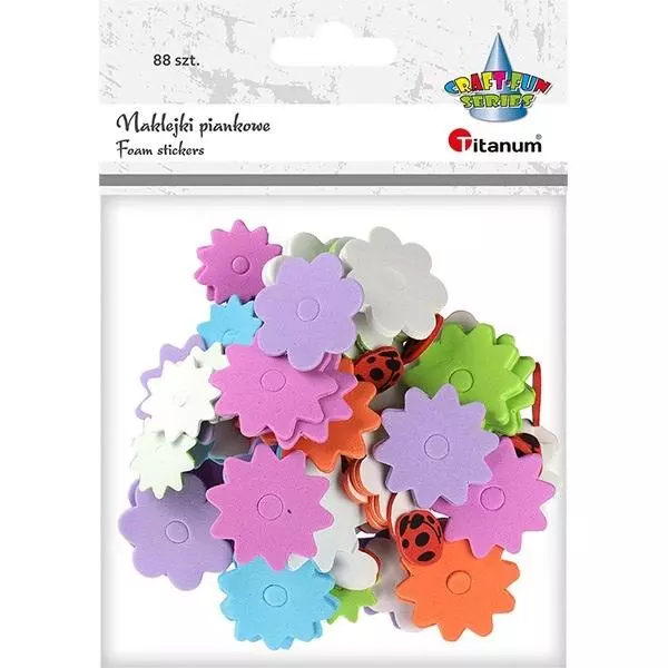 Naklejki piankowe kwiaty 88szt - Papiernicze i szkolne