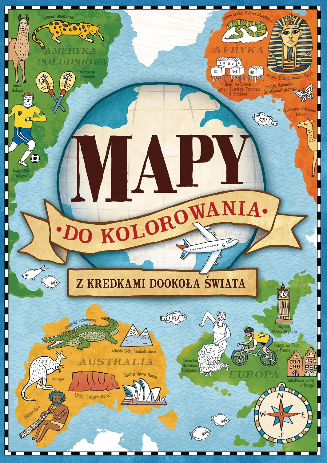 Mapy do kolorowania - z kredkami dookoła świata - Książki