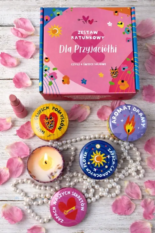Świece sojowe dla Przyjaciółki 4szt - Papiernicze i szkolne