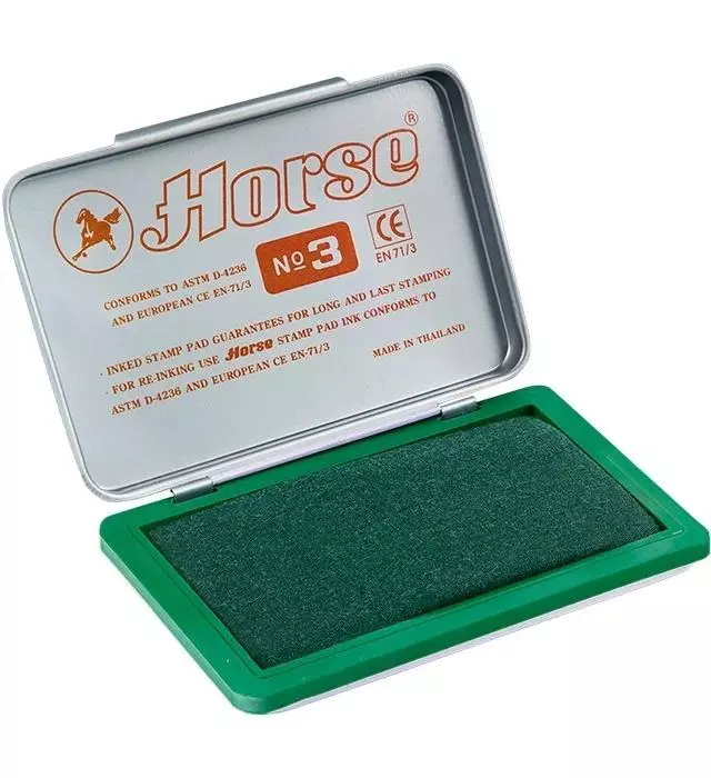 Poduszka do stempli nr3 zielona 85x54mm HORSE - Papiernicze i szkolne