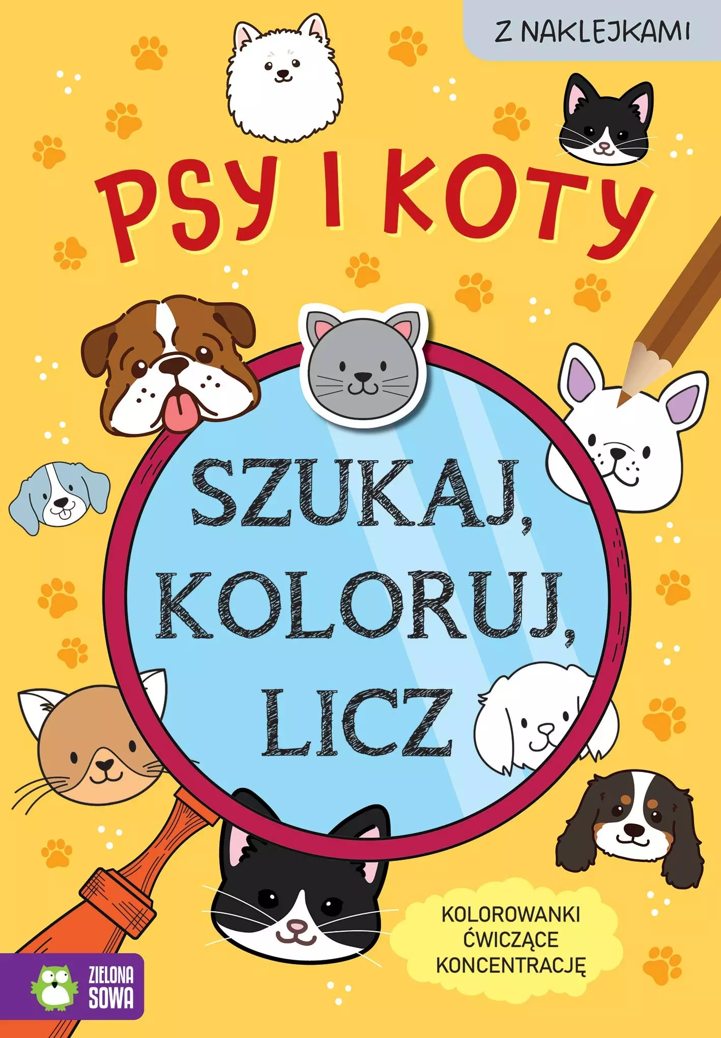 Szukaj, koloruj i licz. Psy i koty - Książki