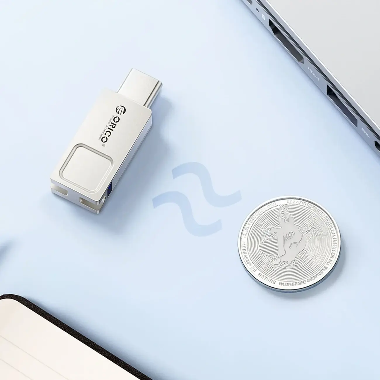 Pendrive Orico U301 128 GB USB-A USB-C USB 3.2 Gen 1 - srebrny - Elektronika i akcesoria