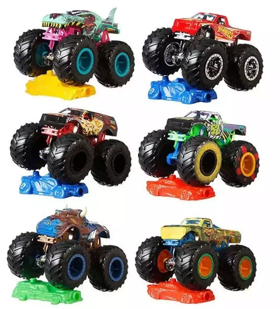 Hot Wheels. FYJ44 Monster Trucks. Pojazd z dodatkowym autkiem, mix wzorów - Zabawki