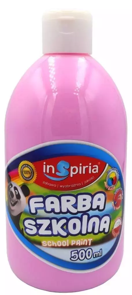 Farba szkolna różowa 500ml - Papiernicze i szkolne