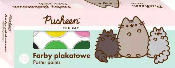 Farby plakatowe 12 kolorów 20 ml PUSHEEN mkmn - Papiernicze i szkolne