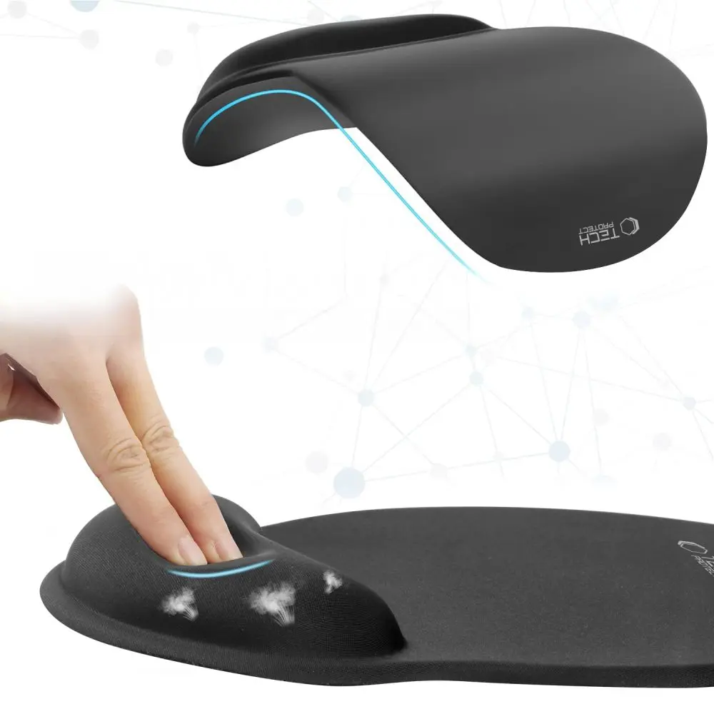 Tech-Protect A200 Mouse Pad With Gel Wrist Rest 25 x 22.5CM Black - Elektronika i akcesoria