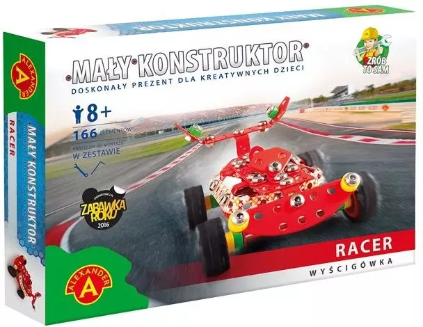 Mały Konstruktor. Wyścigówka Racer (166 elementów) - Zabawki