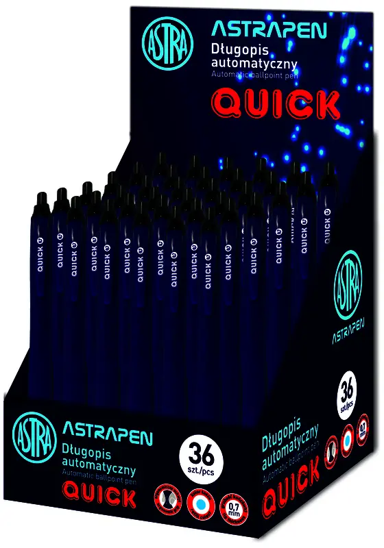 Długopis automatyczny Quick 0.7 mm AstraPen, Astra - Papiernicze