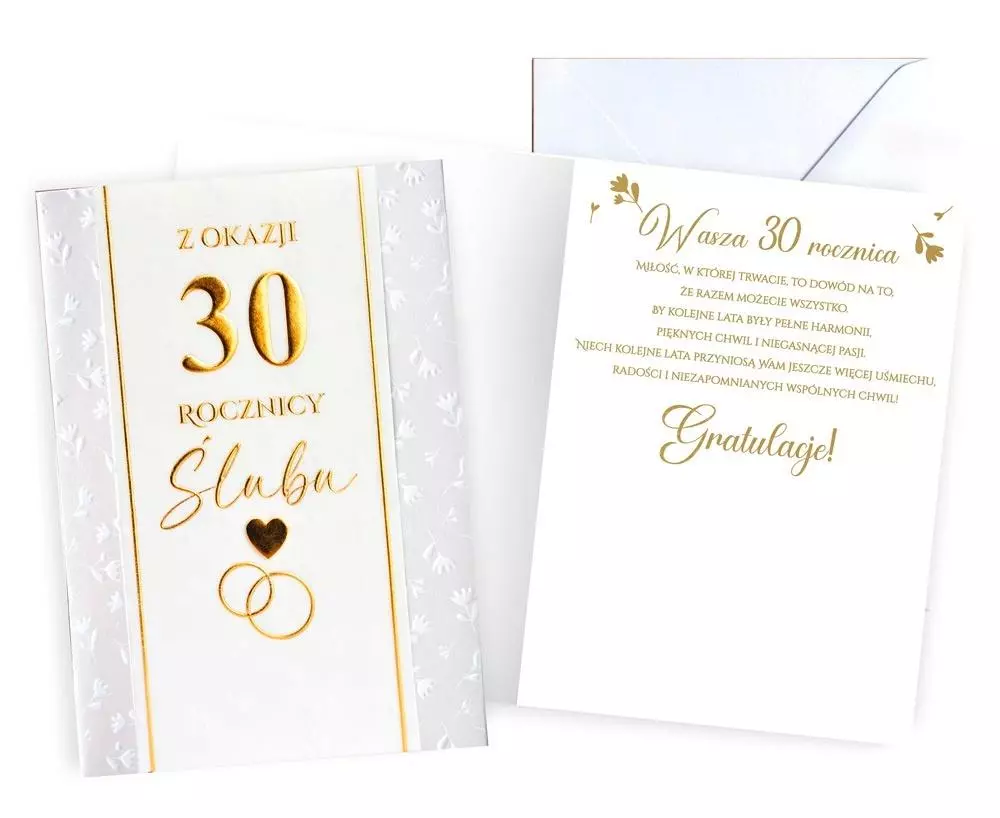 Karnet Rocznica ślubu 30 - Papiernicze i szkolne