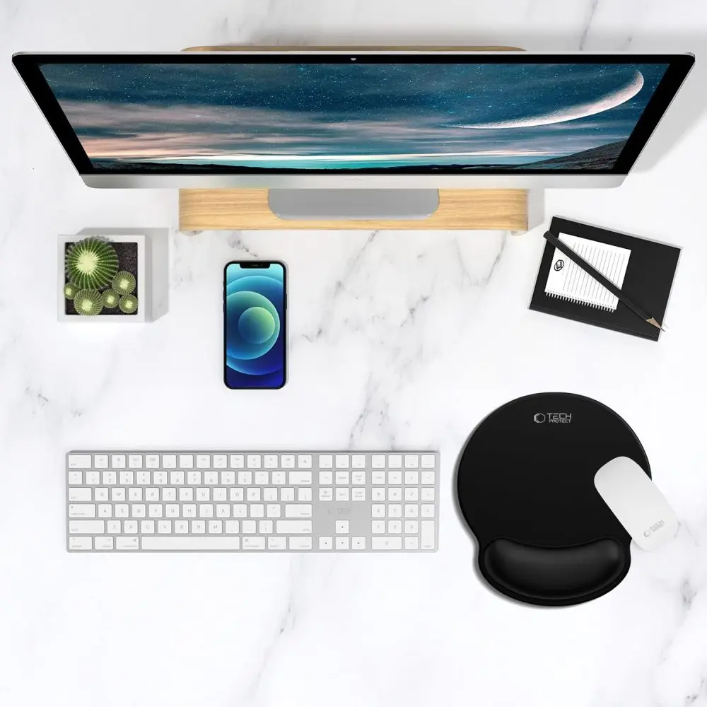 Tech-Protect A200 Mouse Pad With Gel Wrist Rest 25 x 22.5CM Black - Elektronika i akcesoria