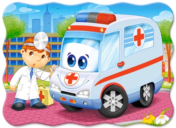 Puzzle 30 elementów. Karetka i doktor - Puzzle