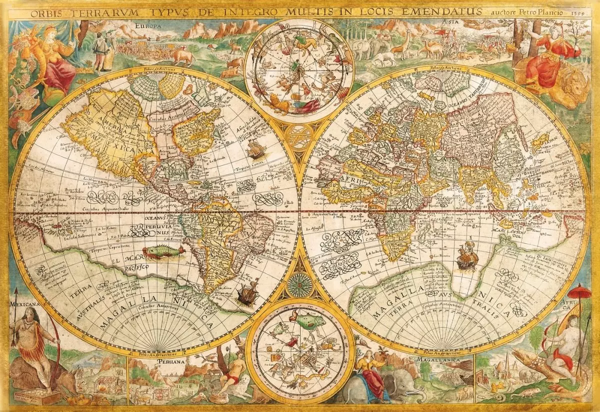 Puzzle 2000 elementów. High Quality Collection. Ancient Map - Puzzle