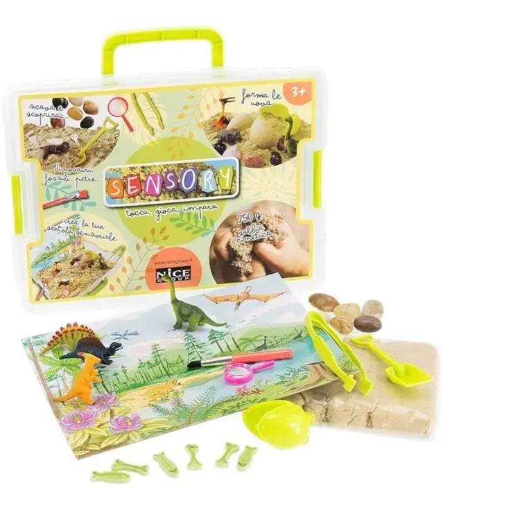 Piasek kinetyczny w skrzynce Sensory Dinozaury - Zabawki