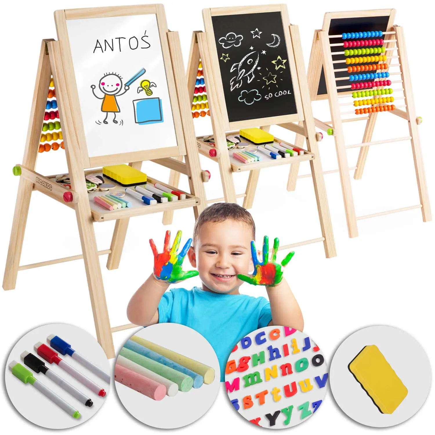 Składana magnetyczna kredowa tablica Ricokids - Zabawki