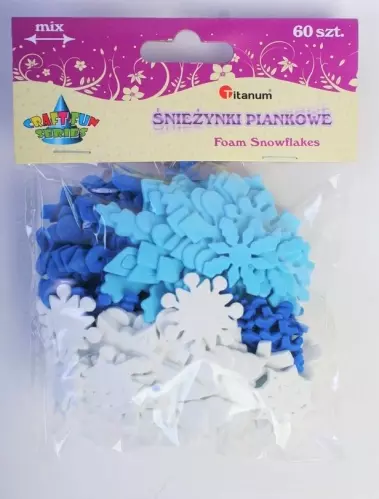 Śnieżynki piankowe (60 sztuk) - Papiernicze i szkolne