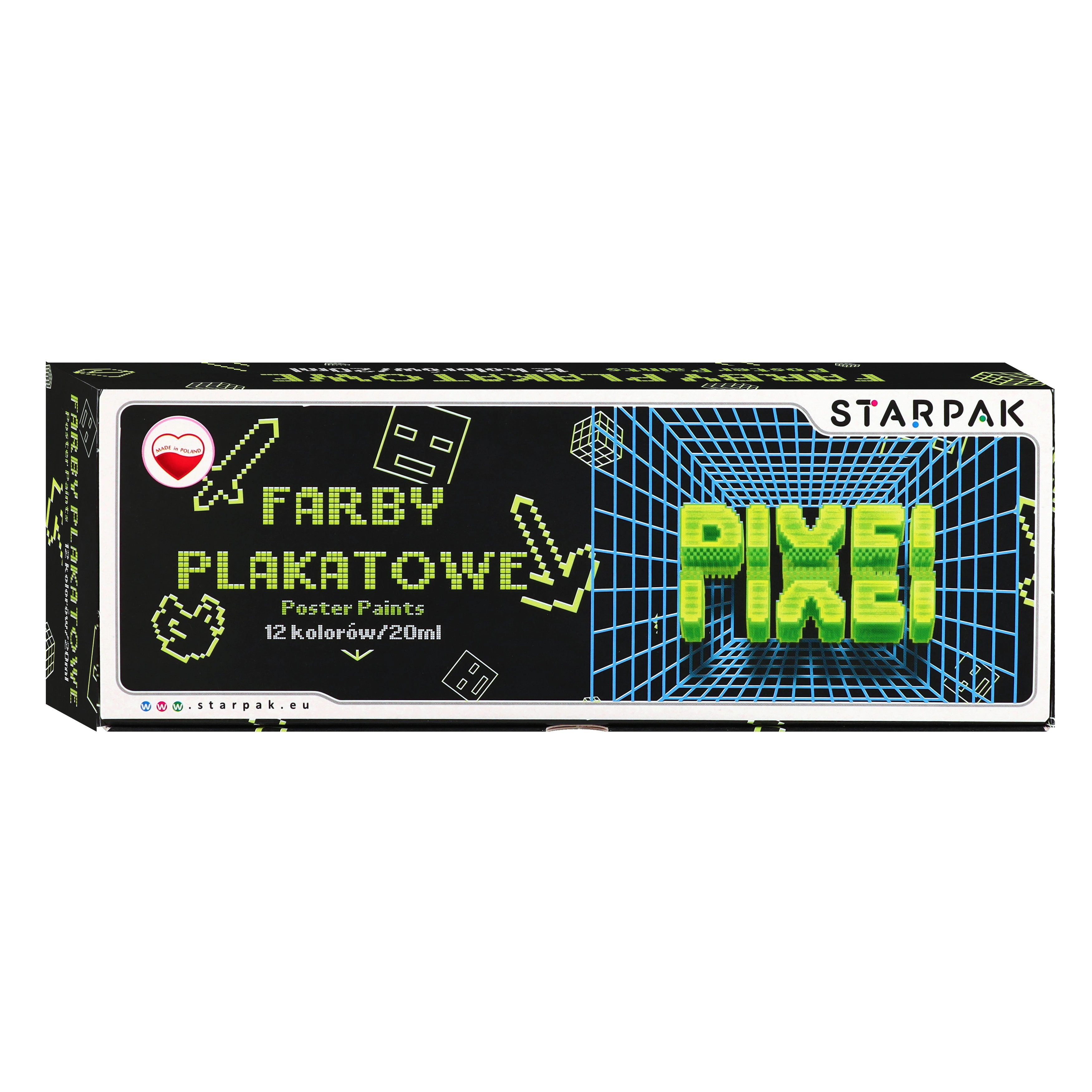 Farby Plakatowe 12 KolorÓw 20ml Pixel Game Starpak 586308 - Papiernicze i szkolne